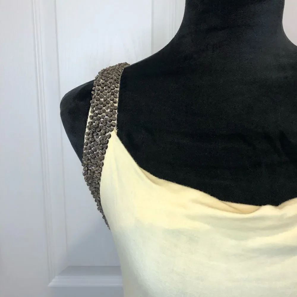 Christoper Fischer yellow beaded tank top small - Picture 3 of 9